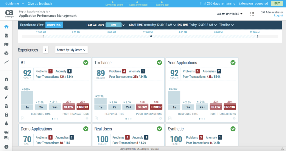 screenshot of DX Application Performance Management